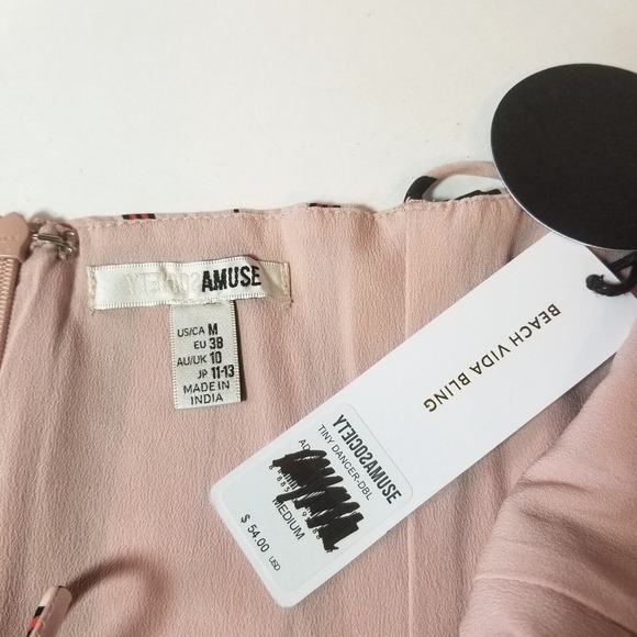 NWT Amuse Society Women's Tiny Dancer Striped Lined Slip Dress Medium Festival - Picture 4 of 11